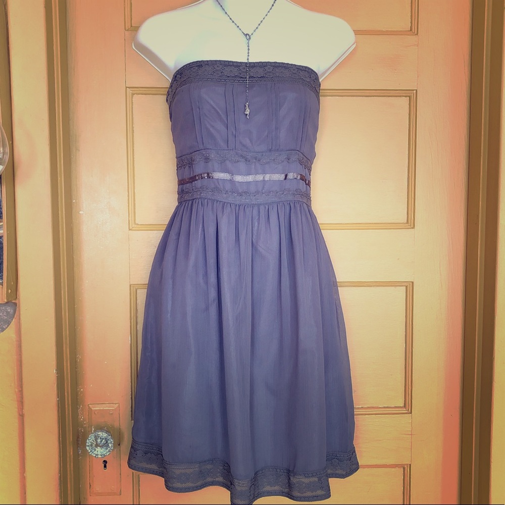 Forever 21 smokey purple strapless mini dress sz L